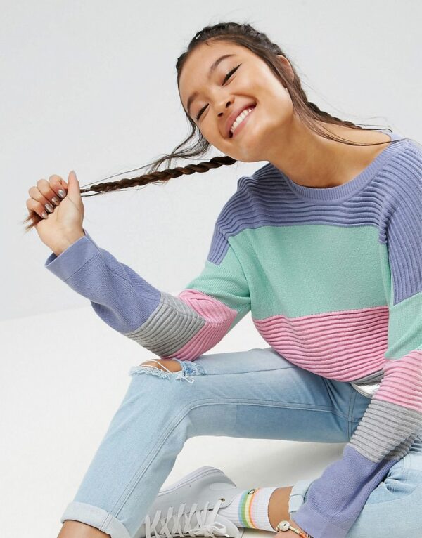 T-Shirt With Contrast Sleeve In Slub Fabric
